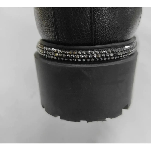 Renè Caovilla Designer Sparkly Black Chelsea Combat Rhinestone Boots US Sz 6.5 - Picture 3 of 12